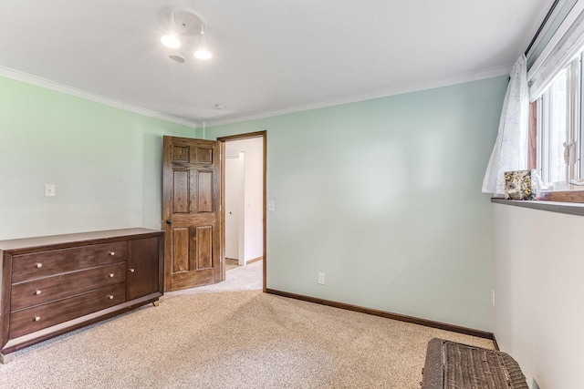 8563 72nd St S, Cottage Grove, MN 55016 - unfurnished bedroom with ornamental molding, light carpet, and baseboards