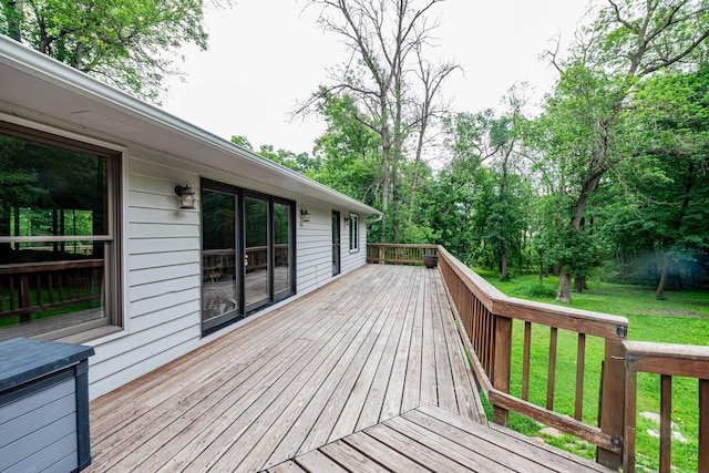 840 Shore Dr W, Orono, MN 55364 - wooden deck with a lawn