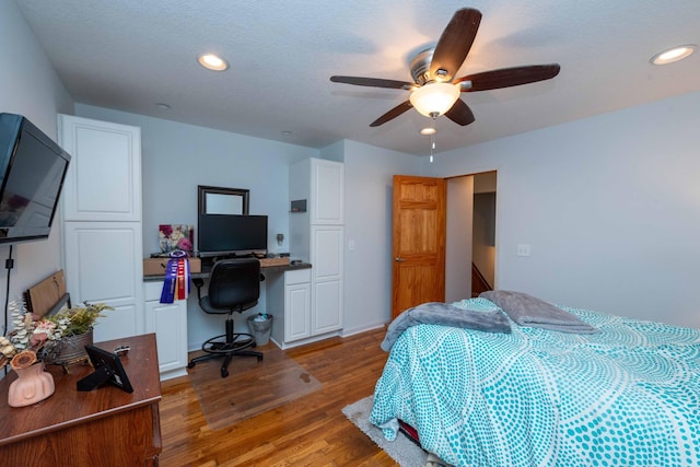 840 Shore Dr W, Orono, MN 55364 - bedroom featuring light wood-type flooring, a desk, recessed lighting, and a ceiling fan