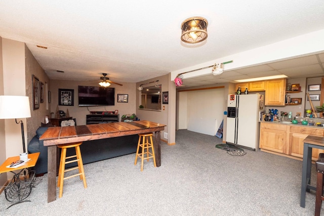 840 Shore Dr W, Orono, MN 55364 - dining space featuring carpet floors and ceiling fan