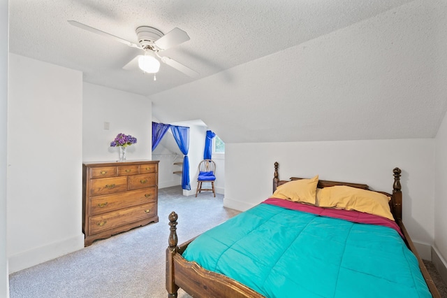1252 Arkwright St, Saint Paul, MN 55130 - carpeted bedroom with lofted ceiling, a textured ceiling, and a ceiling fan