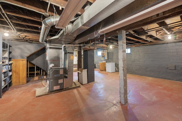 1252 Arkwright St, Saint Paul, MN 55130 - below grade area with washer / clothes dryer and heating unit
