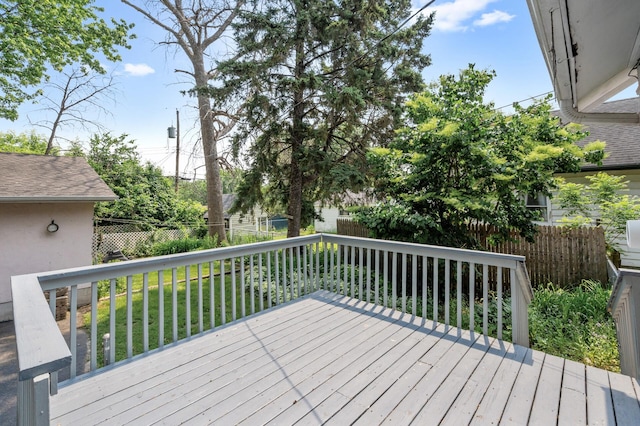 1252 Arkwright St, Saint Paul, MN 55130 - wooden deck with a fenced backyard
