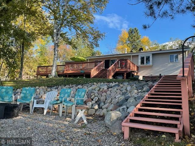 31145 409th Pl, Aitkin, MN 56431 - back of house featuring stairway and a deck