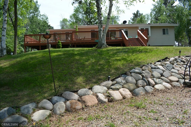 31145 409th Pl, Aitkin, MN 56431 - view of grassy yard with a deck