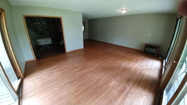 7047 Kingfisher Ln NE, Frohn Twp, MN 56601 - spare room with wood finished floors, healthy amount of natural light, and baseboards