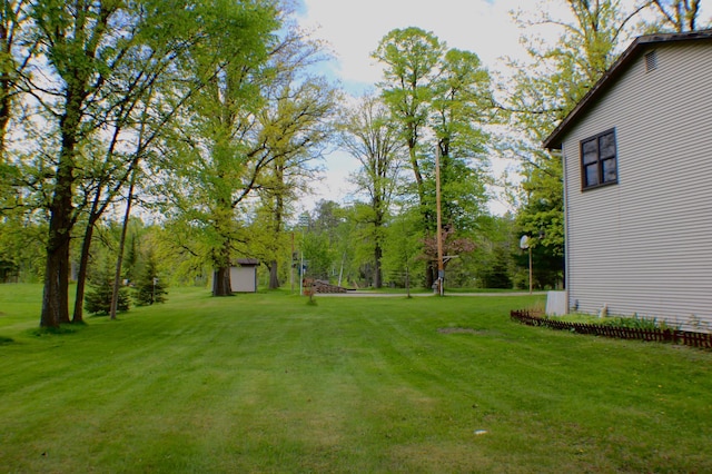 7047 Kingfisher Ln NE, Frohn Twp, MN 56601 - view of green lawn with an outbuilding