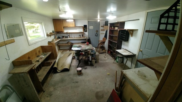 7047 Kingfisher Ln NE, Frohn Twp, MN 56601 - kitchen featuring concrete flooring and electric panel