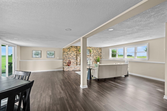 17323 County 31st Blvd, Welch Twp, MN 55089 - dining space featuring a textured ceiling and dark wood-style floors