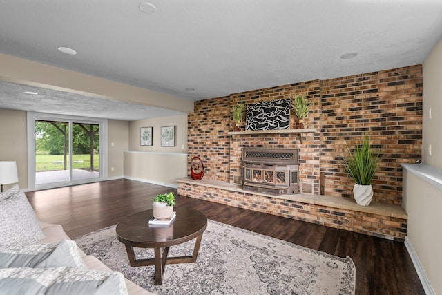 17323 County 31st Blvd, Welch Twp, MN 55089 - living room featuring wood finished floors and brick wall