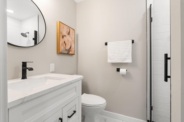 17323 County 31st Blvd, Welch Twp, MN 55089 - full bath with vanity, a tile shower, and marble finish floors
