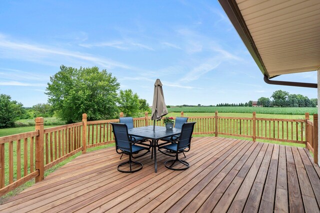 17323 County 31st Blvd, Welch Twp, MN 55089 - deck with a view of rural / pastoral area and outdoor dining space
