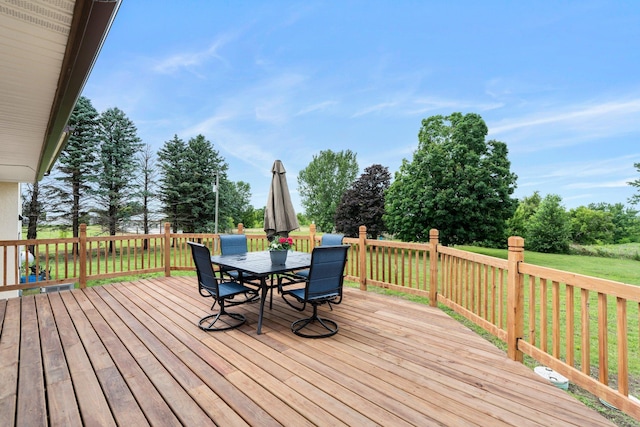 17323 County 31st Blvd, Welch Twp, MN 55089 - deck with a yard and outdoor dining area