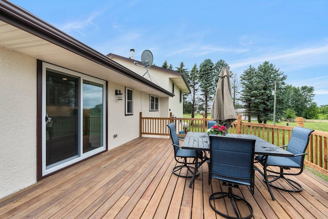 17323 County 31st Blvd, Welch Twp, MN 55089 - wooden deck featuring outdoor dining space