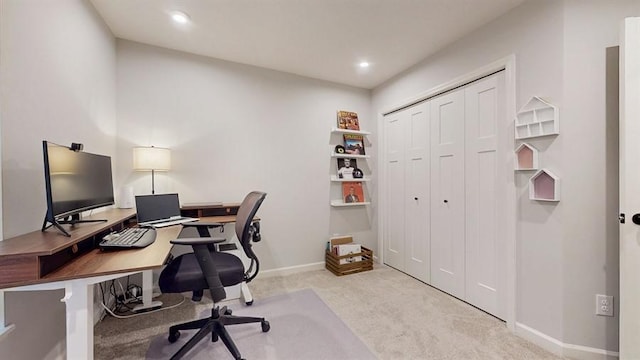 6775 Bluestem Way, Minnetrista, MN 55331 - office with carpet, baseboards, and recessed lighting