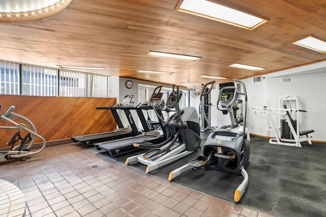 26 10th St W Unit 706, Saint Paul, MN 55102 - gym with wooden walls and wood ceiling