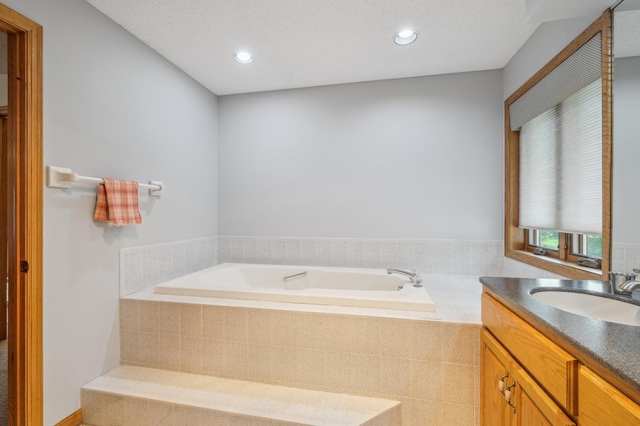 3049 12th St NW, New Brighton, MN 55112 - full bathroom with a bath, vanity, and recessed lighting