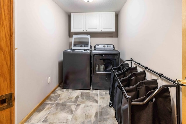 12584 County 18 SW, Brainerd, MN 56401 - laundry room featuring cabinet space, washing machine and dryer, and baseboards