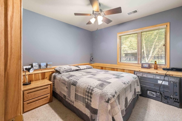 12584 County 18 SW, Brainerd, MN 56401 - bedroom with light colored carpet and a ceiling fan