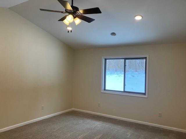 7865 Ski Chalet Dr, Breezy Point, MN 56472 - unfurnished room with baseboards, carpet floors, recessed lighting, and a ceiling fan