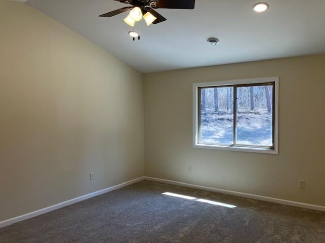 7865 Ski Chalet Dr, Breezy Point, MN 56472 - carpeted empty room featuring baseboards and a ceiling fan