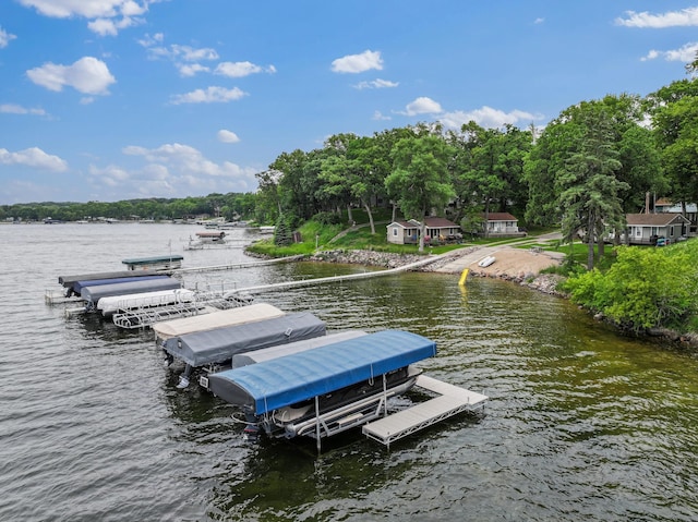 1874 Hidden Valley Ln NW, Leaf Valley Twp, MN 56354 - dock area featuring a water view and boat lift