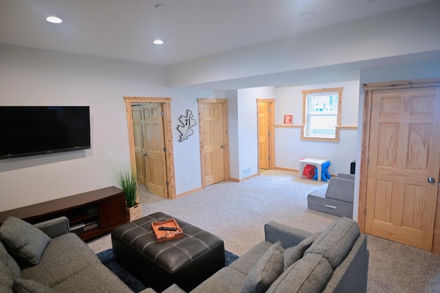 1874 Hidden Valley Ln NW, Leaf Valley Twp, MN 56354 - carpeted living area featuring recessed lighting and baseboards