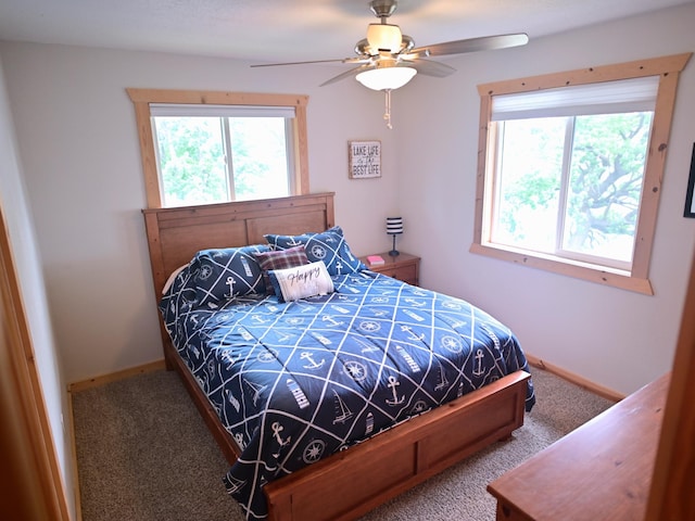 1874 Hidden Valley Ln NW, Leaf Valley Twp, MN 56354 - bedroom featuring carpet floors and a ceiling fan