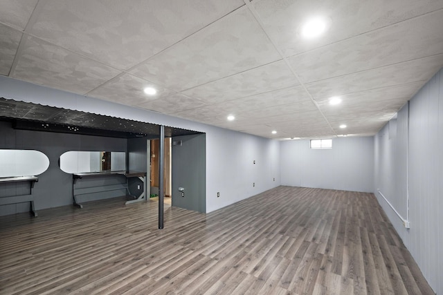 11627 Yukon St NW, Coon Rapids, MN 55433 - basement featuring wood finished floors and recessed lighting