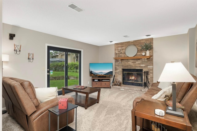 1366 140th Ln NW, Andover, MN 55304 - living area featuring light carpet and a fireplace