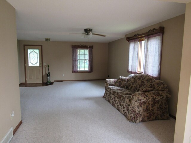 457 Rohrer St, Round Lake, MN 56167 - carpeted living room with a ceiling fan and baseboards