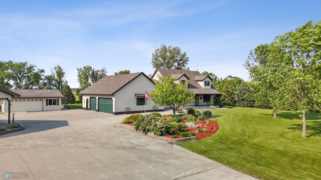 18000 10th St SW, Hawley, MN 56549 - view of front facade with a front lawn and a detached garage