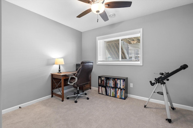 11444 Creekside Ct, Rogers, MN 55311 - carpeted office with ceiling fan and baseboards