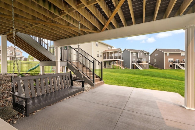 11444 Creekside Ct, Rogers, MN 55311 - view of patio / terrace featuring a residential view and stairway