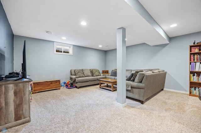 1311 Joseph St, Hawley, MN 56549 - carpeted living area with recessed lighting and baseboards