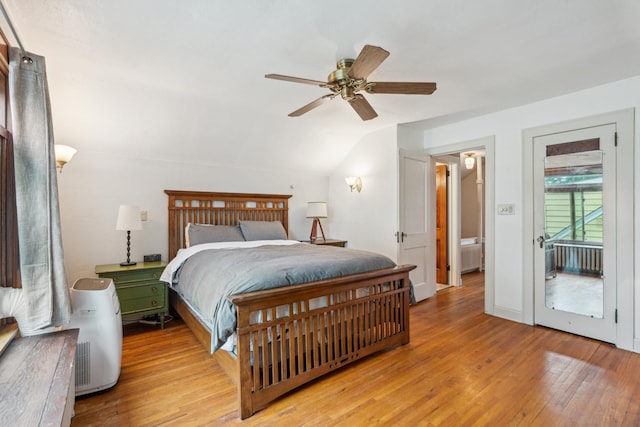 5705 36th Ave S, Minneapolis, MN 55417 - bedroom with vaulted ceiling, light wood-type flooring, and ceiling fan