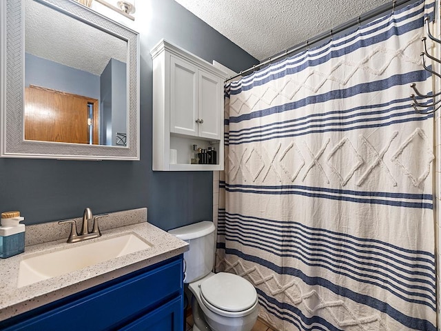 201 3rd St NW, Saint Michael, MN 55376 - bathroom featuring a textured ceiling, vanity, and a shower with shower curtain