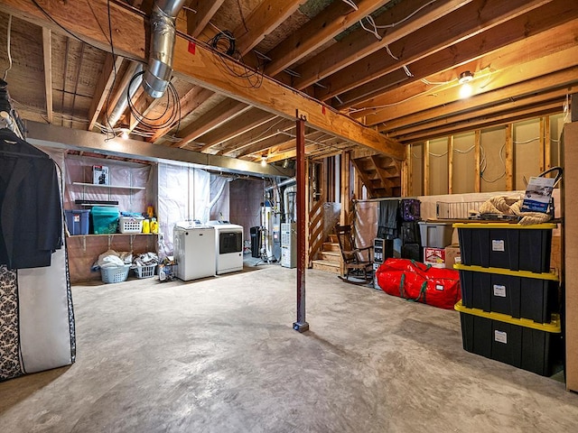 201 3rd St NW, Saint Michael, MN 55376 - unfinished basement with stairs and independent washer and dryer