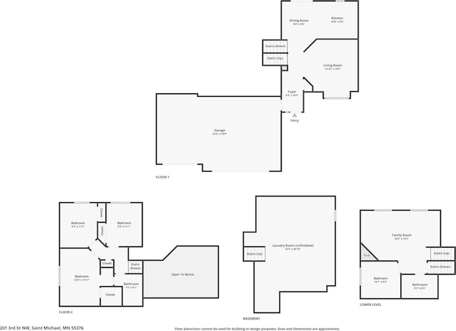 201 3rd St NW, Saint Michael, MN 55376 - view of floor plan / room layout