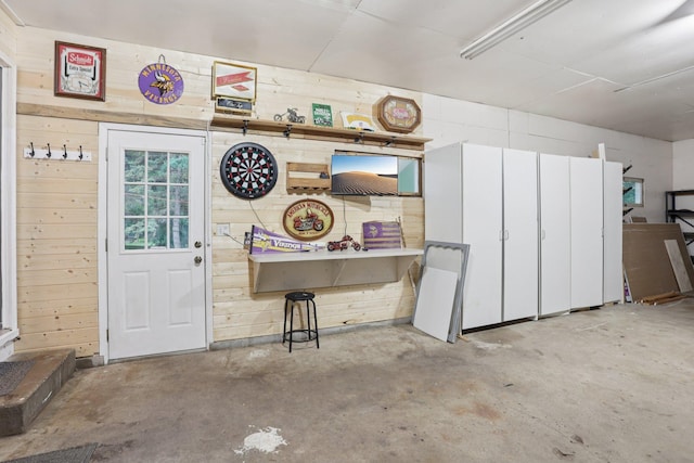 1985 Mabel Ct, Chaska, MN 55318 - garage featuring wood walls