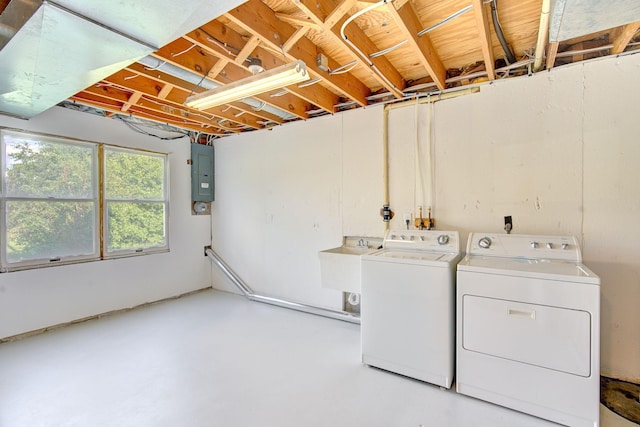 1414 5th Ave SW, Rochester, MN 55902 - washroom with washing machine and dryer and electric panel
