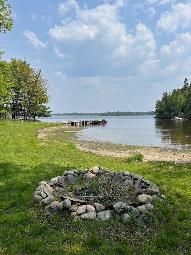 1760 Grindstone Is, International Falls, MN 56649 - dock with a water view and a yard