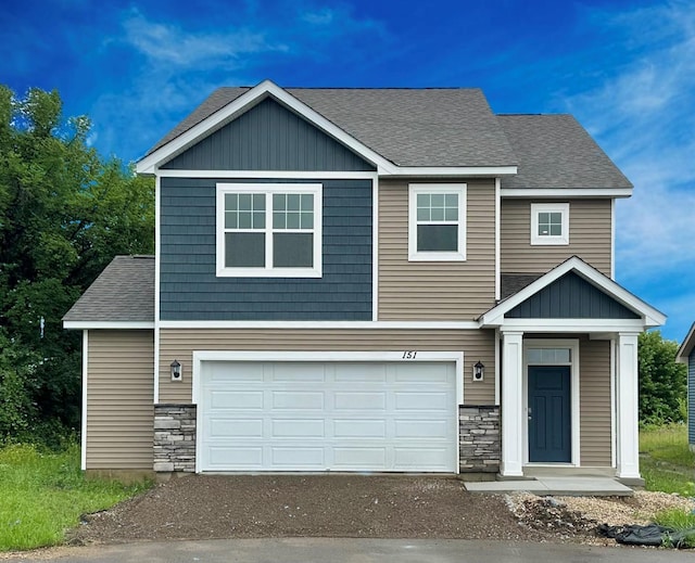 151 Snowdrop Trl, Waconia, MN 55387 - craftsman inspired home featuring stone siding, an attached garage, and roof with shingles