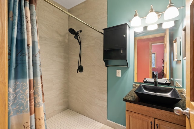 26722 Rabbit Trl, Stanford Twp, MN 55398 - bathroom featuring tiled shower and vanity