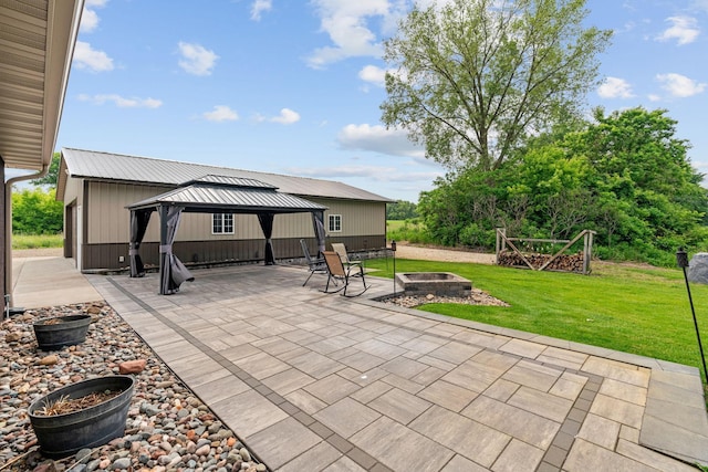 26722 Rabbit Trl, Stanford Twp, MN 55398 - view of patio with a fire pit and a gazebo