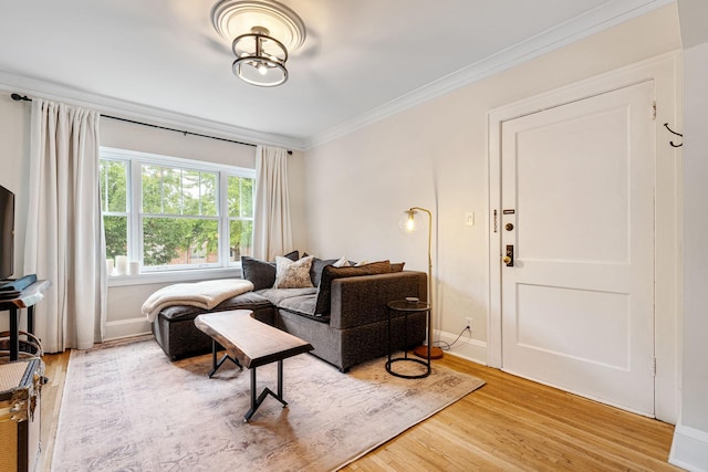3409 Emerson Ave S Unit 4, Minneapolis, MN 55408 - living room featuring light wood finished floors, crown molding, and baseboards