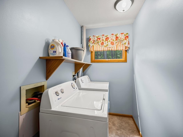 3709 Half Moon Cir, Jackson Twp, WI 54830 - laundry room featuring washer and dryer and carpet