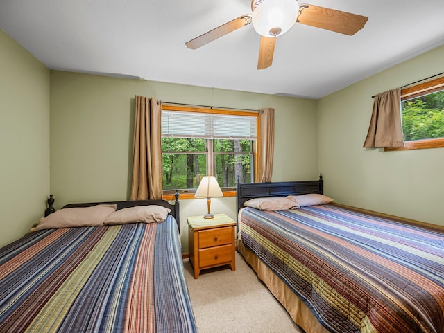 3709 Half Moon Cir, Jackson Twp, WI 54830 - bedroom with light carpet and ceiling fan