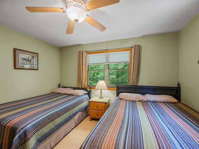 3709 Half Moon Cir, Jackson Twp, WI 54830 - bedroom featuring a ceiling fan and carpet