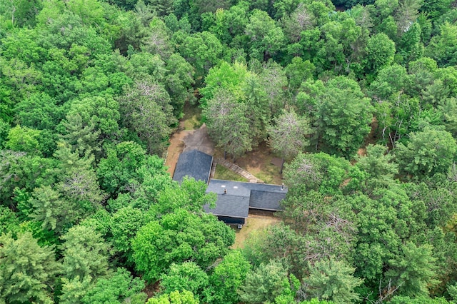3709 Half Moon Cir, Jackson Twp, WI 54830 - aerial view of property and surrounding area featuring a heavily wooded area